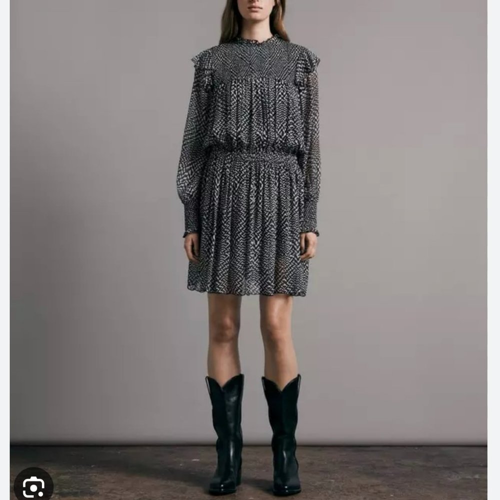 NWT Rag & Bone Women's Silk Blend Fawn Mini Dress, Size‎ L